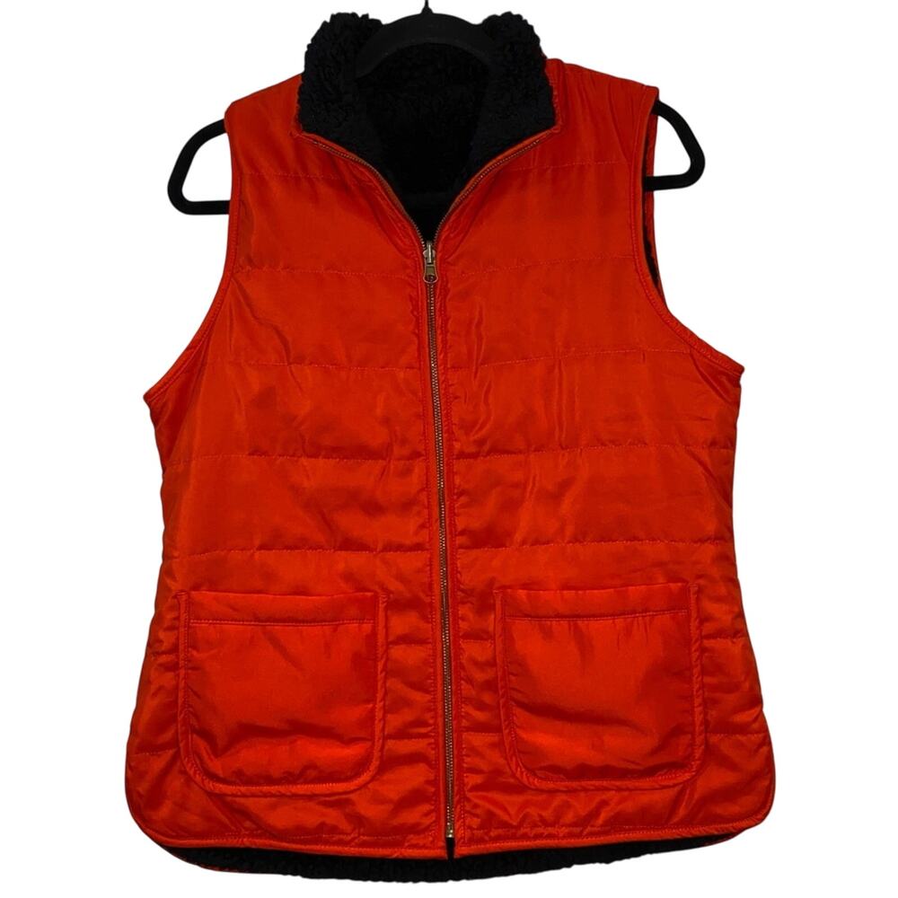 Sonoma Red Puffer Vest Small Sherpa Lined Zip Up Quilted Vest‎